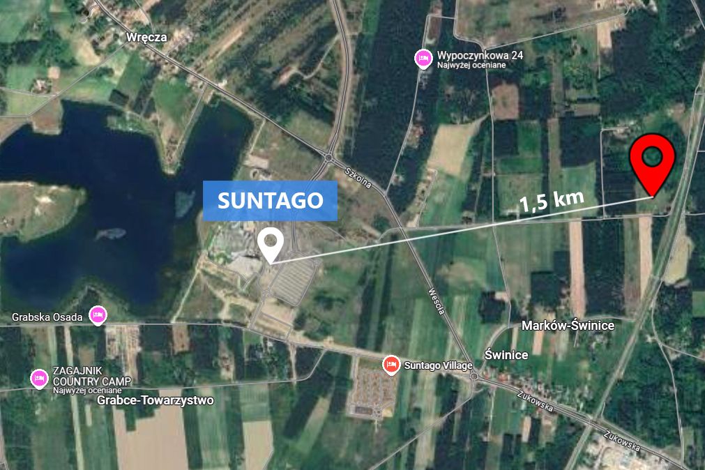 Działka budowlana z możliwością usług k. Suntago