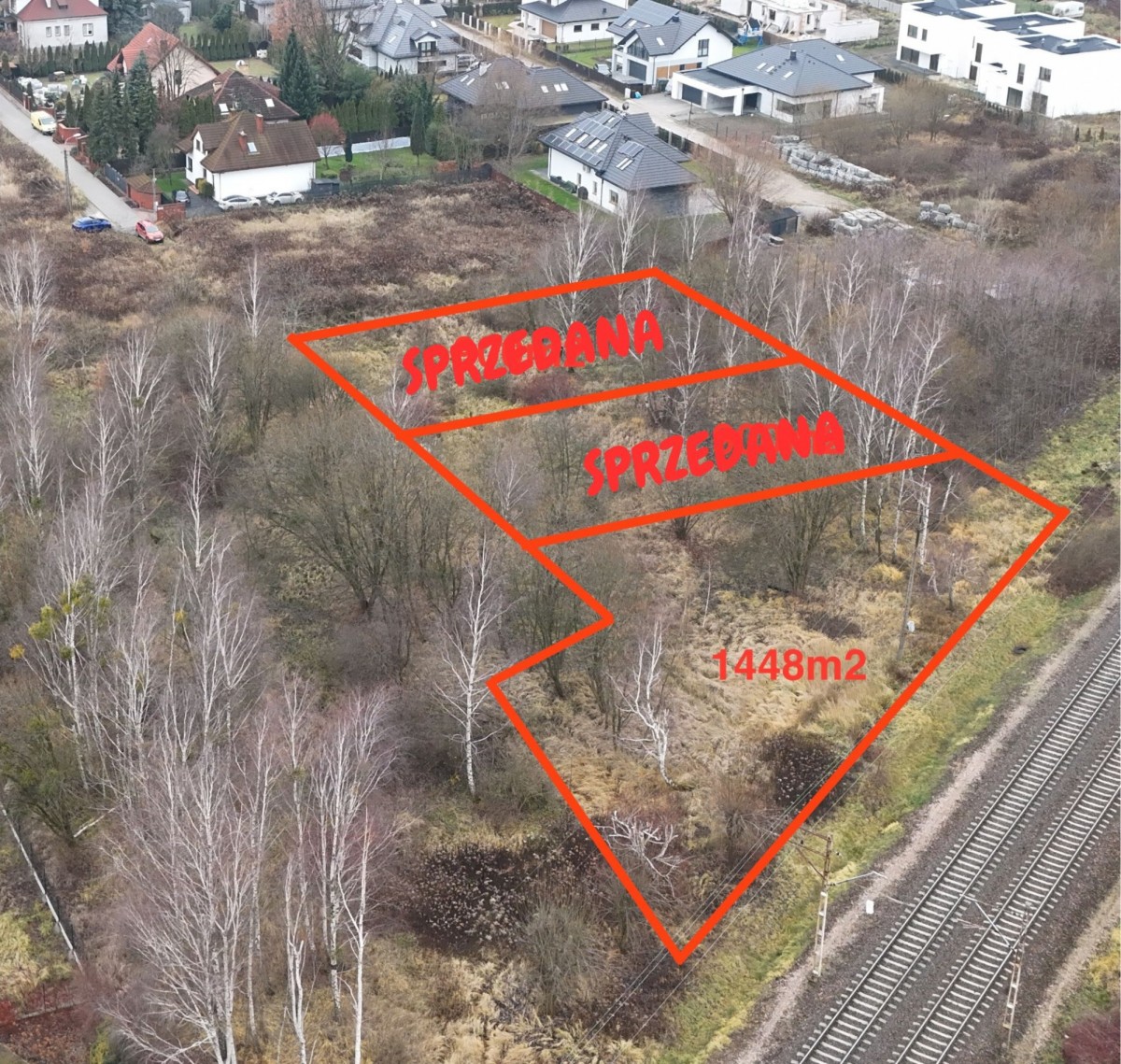 Działki budowlane – 1x 1448m², 2x 900 m²