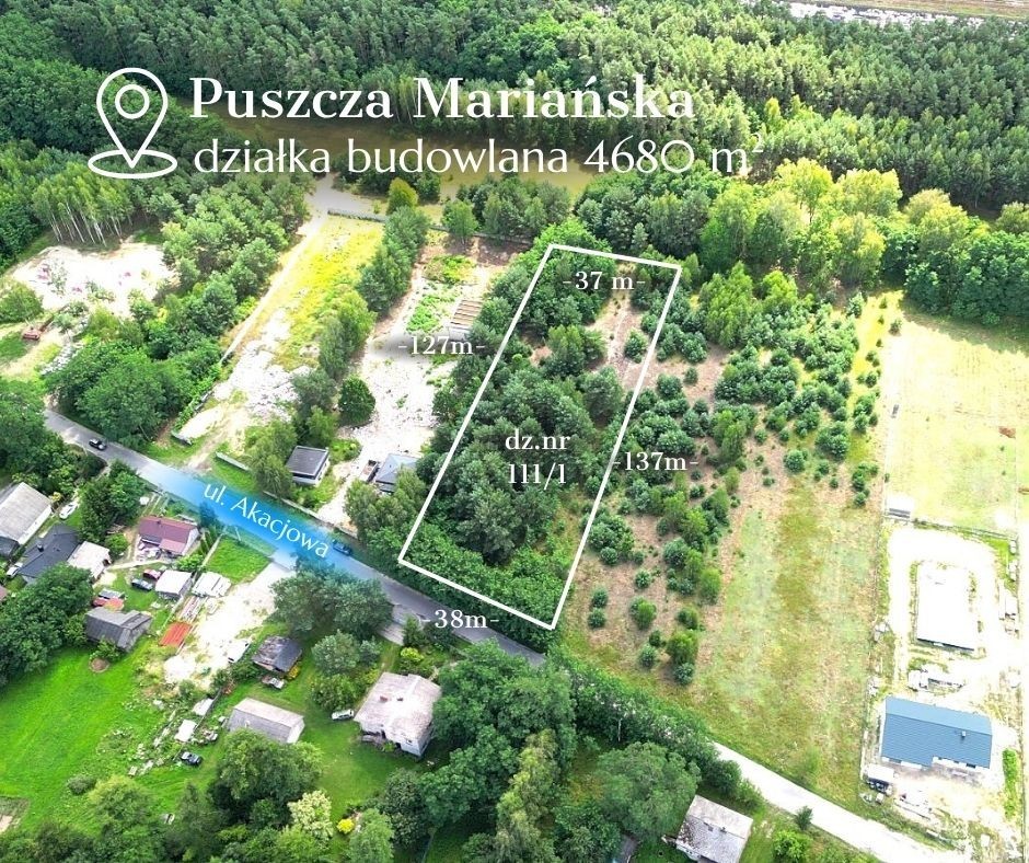 Działka budowlana 4680m2,  Puszcza Mariańska