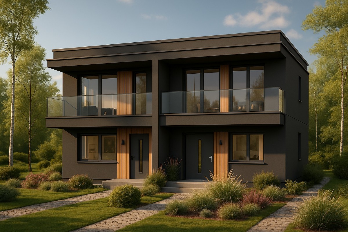 Nowoczesny bliźniak z ogrodem w Glinance