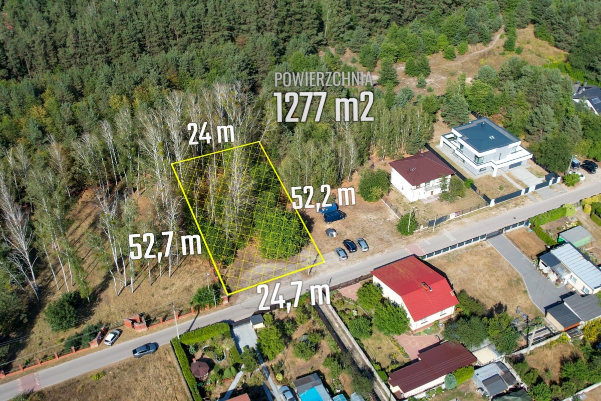 Konstancin – działka budowlana. MPZP, media.