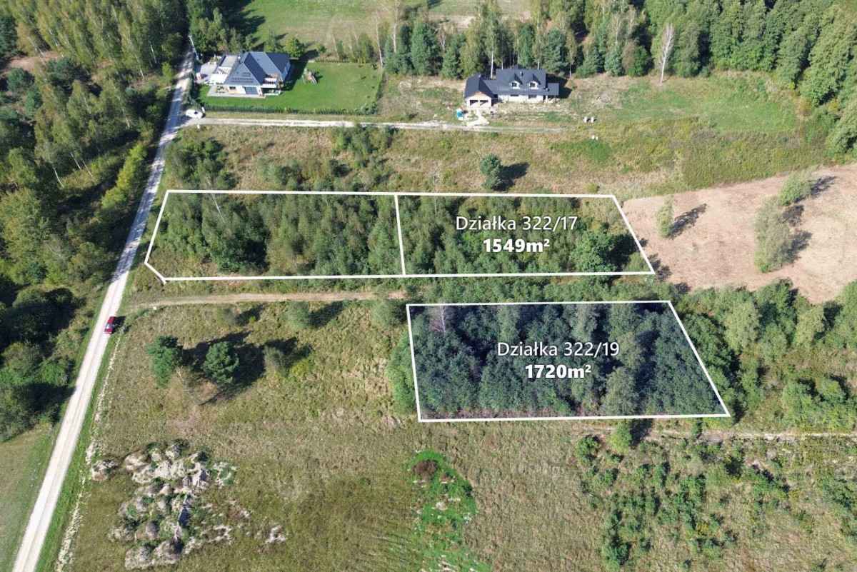 Dziaka 1720m2 Tomaszew, WZ, skrzynka energetyczna