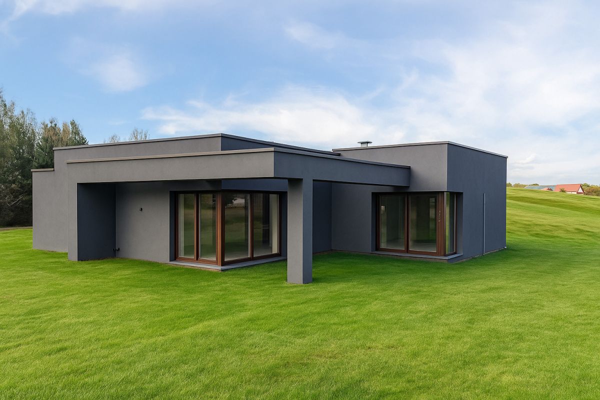 Nowoczesna bryła! Dom parterowy z oświetleniem LED