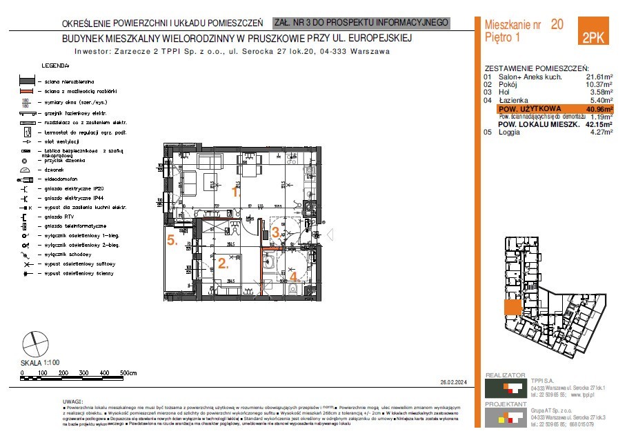 Na sprzedaż nowe mieszkanie 2-pokojowe, Pruszków.