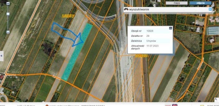 Sprzedam działkę 8235 m2 Ursynów