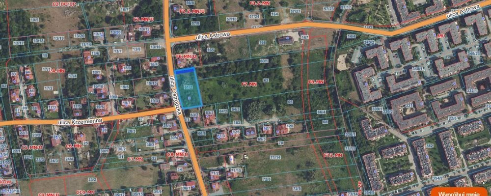 Ostródzka 2445m2 MPZP  MN/U