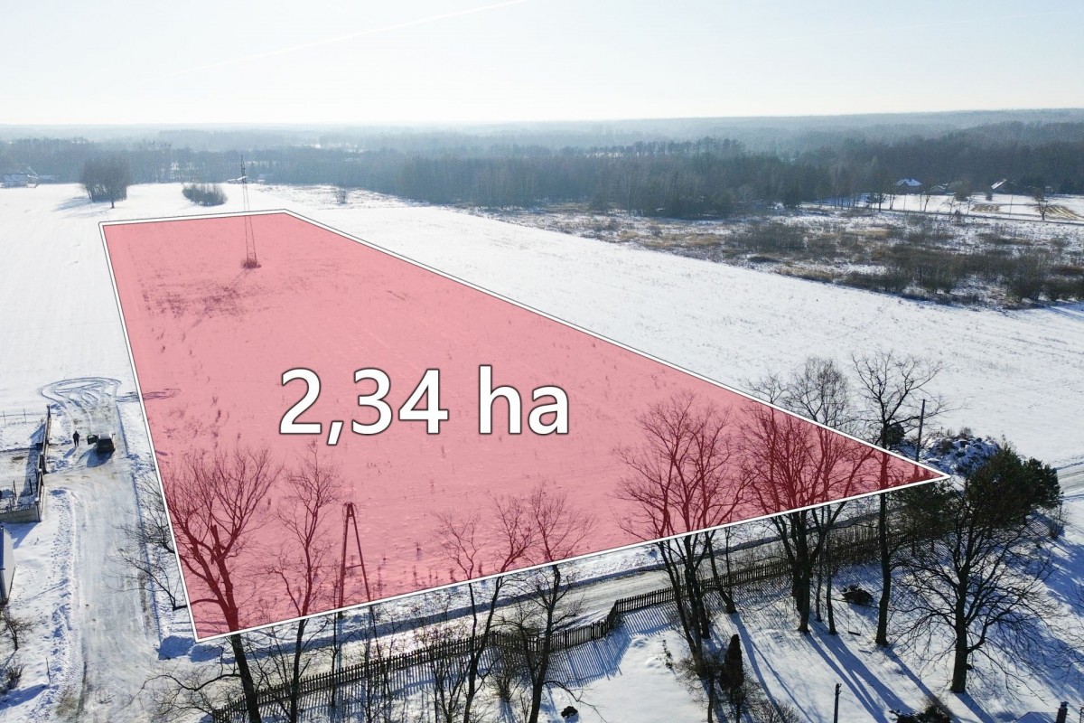 Grunt inwestycyjny 2,34 ha | 3 km od S8 | Grzmiąca