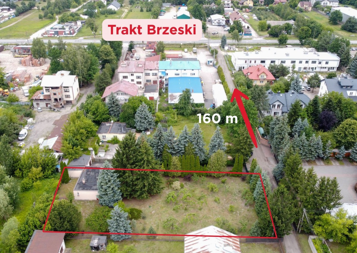Działka usługowa z domem – Zakręt, 2100 m²