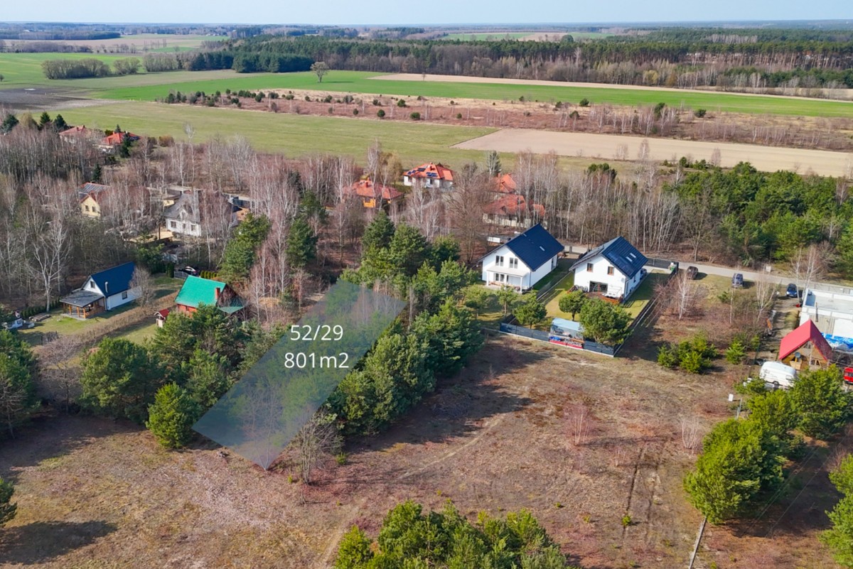 Działka budowlana 801 m², Błędowo, ul. Brzozowa