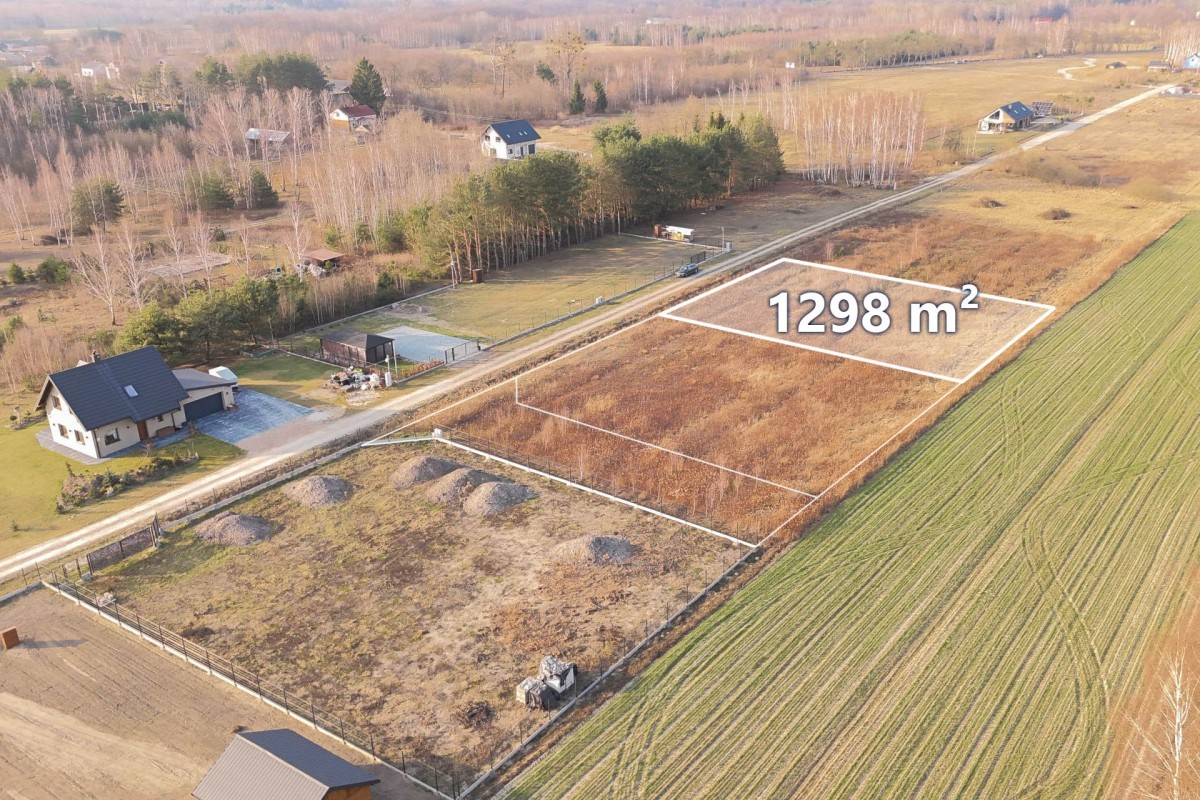 Działka budowlana Bednary 1298m2 objęta MPZP