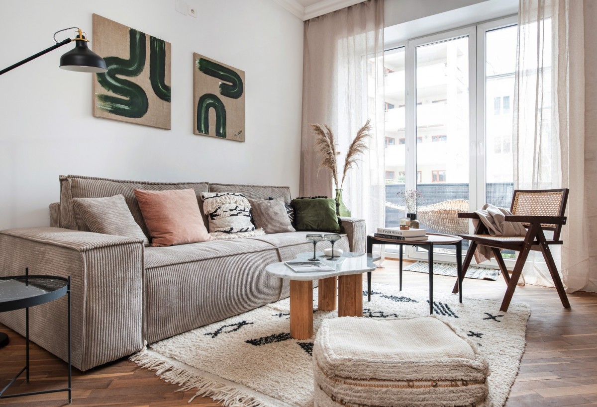 MIESZKANIE W STYLU BOHO NA POWIŚLU – WYGODA I STYL