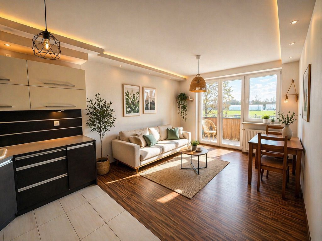 Wysoki parter  balkon  garaż  blisko PKP