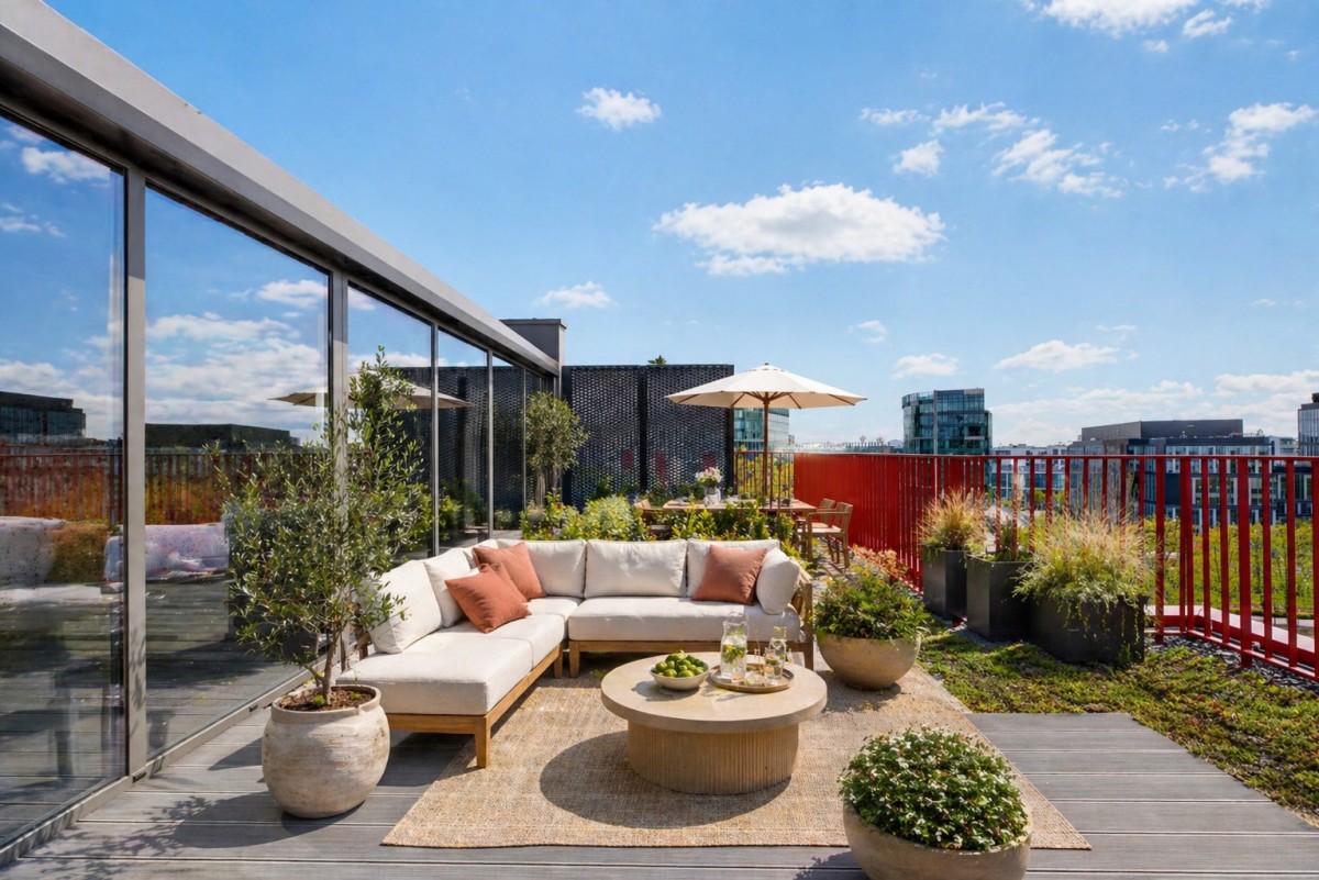 Penthouse z prywatnym ogrodem na dachu