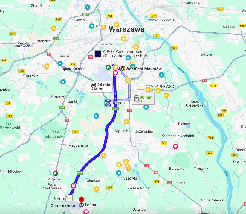 duża działka 25 min od Mokotowa