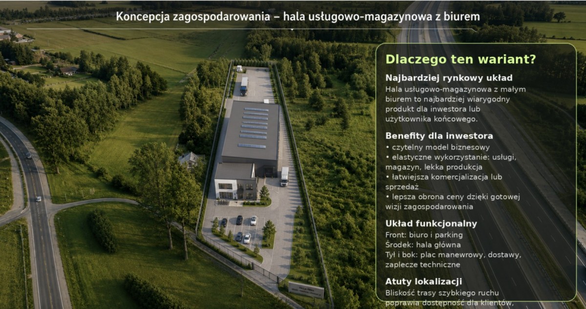 Usługowo-Przemysłowy-Droga Asfaltowa-A2-0,92 ha