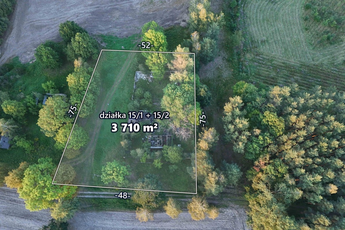 Siedlisko na skraju lasu, 3700 m², gm. Wiskitki