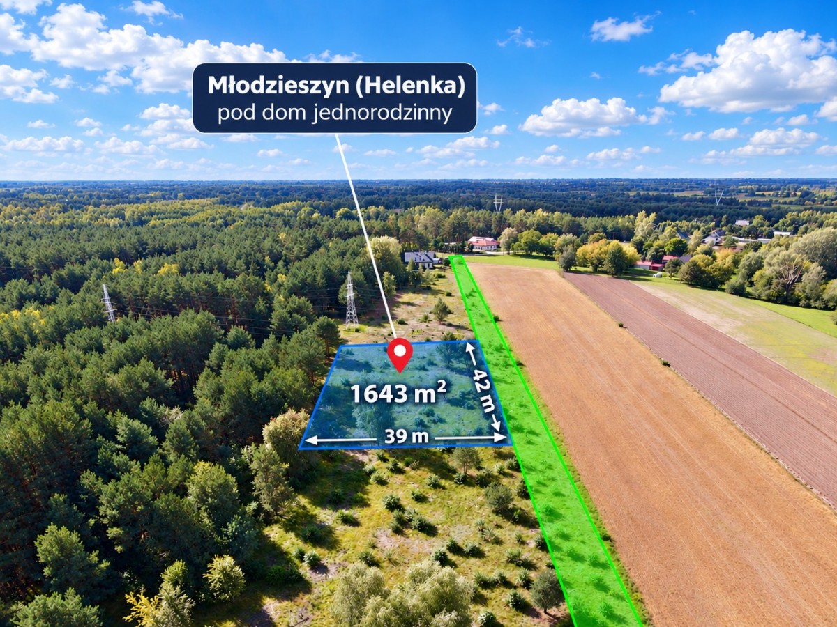 Działka z WZ | 1634 m2 | Helenka koło Sochaczewa