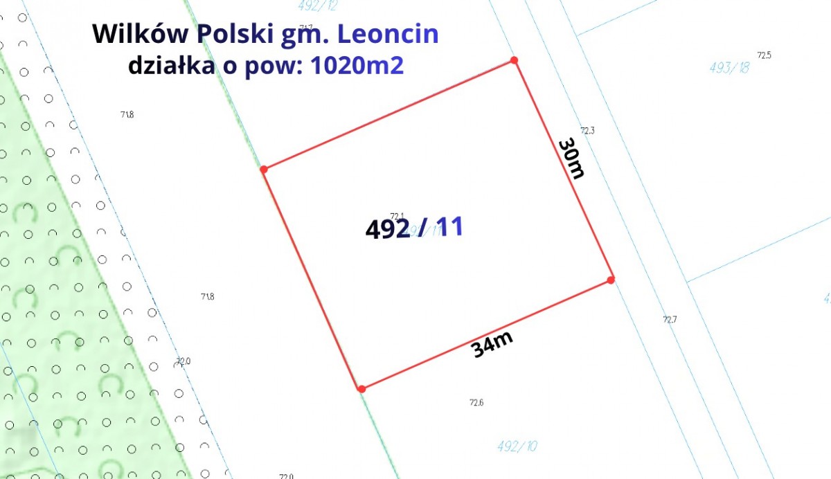 Działka budowlana 1020m2 Wilków Polski